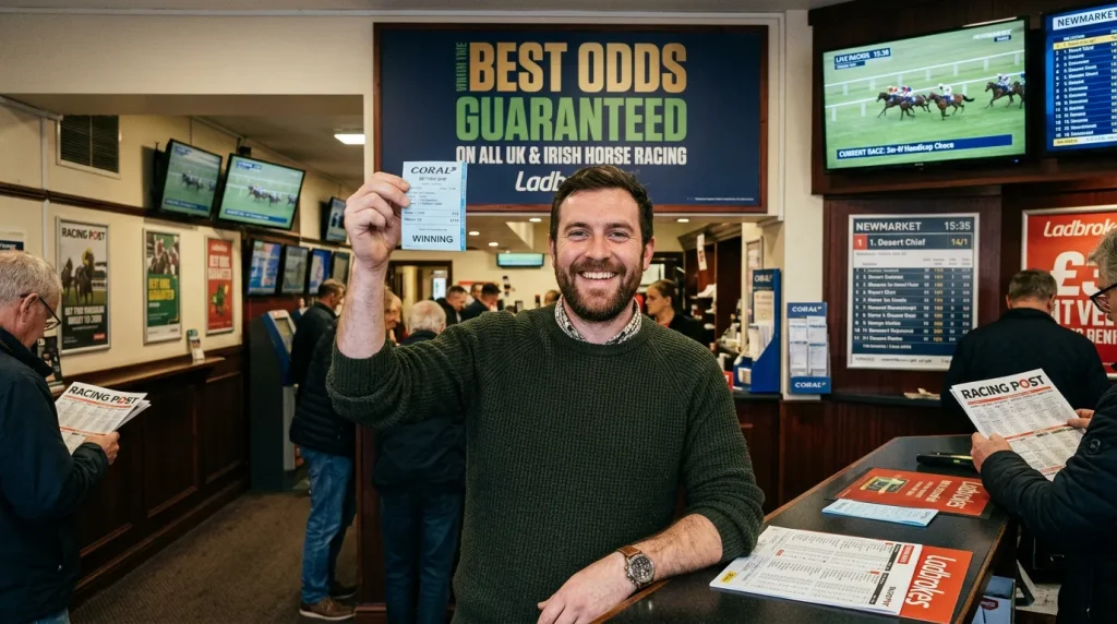 Best Odds Guaranteed promotion at UK horse racing bookmaker with winning bettor